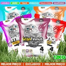 Saco 12 KG Areia Sanitária Granulado Biodegradável Linha Premium Mimo Cat