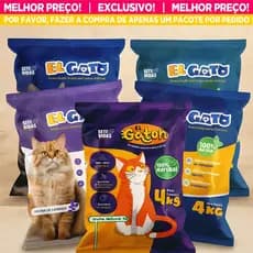 Kit 5 Areia Sanitaria Natural Higienica El Gato 20Kg para Animais Domésticos Gatos Pet Granulado Fino Controle de Odores