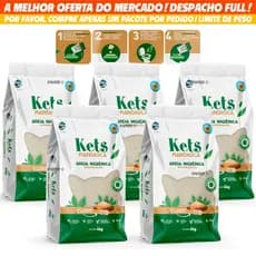 Fardo Com 5 Pacotes de 4kg Areia Higiênica Mandioca Biodegradável Com Alta Absorção Forma Torrões Firmes e Evita Odores