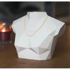 Expositor de Colares Torso Feminino Low-Poly / Suporte para colar