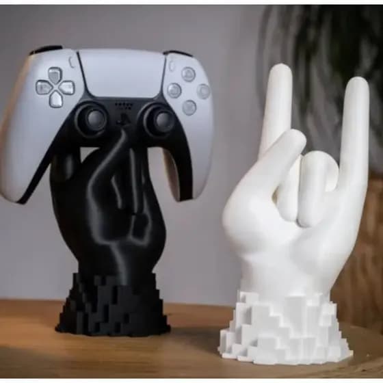 Suporte Controle Xbox, Playstation PS3 PS4 PS5 Nintendo e Celular - Símbolo do Rock