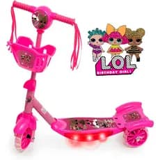 Patinete Musical 3 Rodas Cesta E Luzes Lol Surprise Rosa