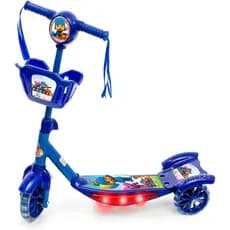 Patinete 3 Rodas Infantil Pocoyo Cesta Luz Musica Diversão da Criança Bonito Forte e Resistente