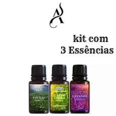 Kit com 3 Essências Hidrossolúveis | Para Umidificador e Difusor de Ar | Essências Aromatizantes de 20 ml