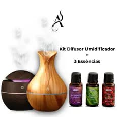 Umidificador De Ar + 3 Essências Hidrossolúvel | Difusor de Ambiente 200ml | + Essências 20ml Brinde