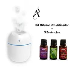 Kit Umidificador Aromatizador com 3 Essências Hidrossolúvel | Difusor De Ar Egg  | 3 Essências