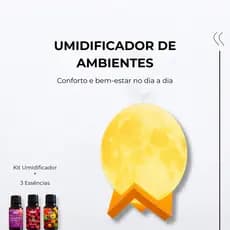 Umidificador Lua 3d Ultrassônico Usb Difusor Luminária 13CM Aromatizador de Ambientes - Difusor