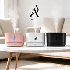 Umidificador e Aromatizador De Ar Simulador de Lareira Led Usb cores preto ,branco e rosa