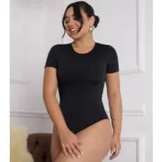 Body Manga Curta Roupa Feminina Bori Em Suplex S/ Bojo
