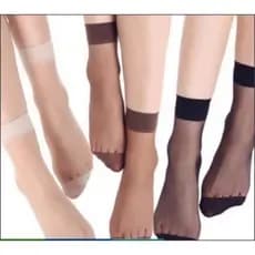 Kit com 10 Pares Meia Fina Social Soquete 3/4 Preta, Bege