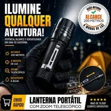 Lanterna Tática Portátil MINI a Pilha com Zoom Telescópico Kapbom KA-L1589