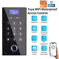 Tuya WiFi Smart Door Access 4 Em 1 Senha De Impressão Digital Cartão IC NFC IP67 Sistema De Controle Remoto Externo