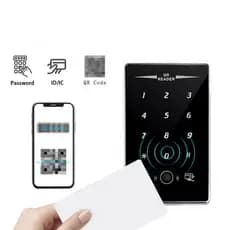 Metal À Prova D'água RFID 13.56 Mhz Código De Barras QR Leitor De Cartão Wiegand Teclado Controle De Acesso Com RS232 RS