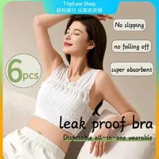 6 unidades - Absorventes de Amamentação Descartáveis, Essenciais para Cuidado dos Seios, Estilo Vestível Tudo-em-Um, Uso