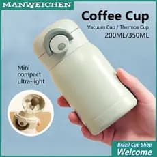Copo De Café Portátil Com Tampa De Bala Garrafa Térmica De Aço Inoxidável De Água Bebida 200ml350ml 4 Cores