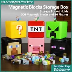 Meu Mundo Magnético Cubo Blocos Caixa De Armazenamento DIY Seis Lados Magnéticos Balde 5 Cores