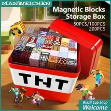 Blocos De Construção De Cubo Magnético , Cubos Magnéticos DIY , Caixa De Armazenamento De Seis Lados , 100 Peças/200