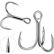 10 Pcs Anzol Triplo Reforçado 4x com Farpa Isca Pesca Ancoragem
