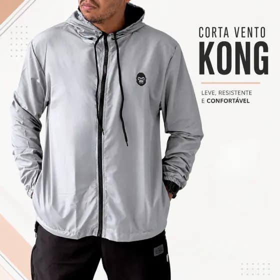 Jaqueta Masculina Kong Impermeável Corta Vento.