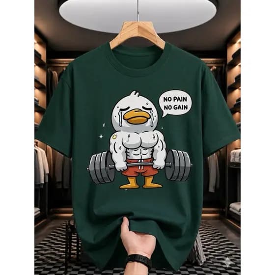Camiseta Masculina Academia No Pain No Gain 100% Algodão Estampada