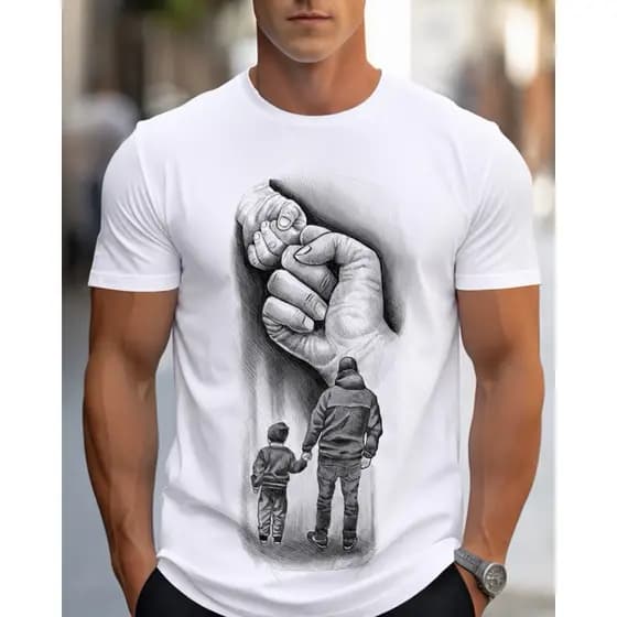 Camiseta Pai e Filho 100% Algodão Amor Eterno Presente Dia dos Pais Estampa Exclusiva Masculina