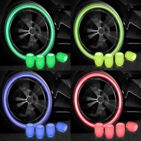 4pçs Universal Luminous Tire Tampa De Válvula Plástica ABS À Prova De Poeira Acessórios Para Pneus Tampas De Haste Aplicação Carro Motocicleta Bicicleta