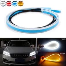 1/2pcs Car Led DRL Tiras De Luz De Circulação Diurna À Prova D'água Auto Farol Claro De Seta Virada Amarela Lâmpada Decorativa 12 V