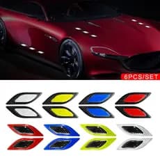 6pçs 3D Fita Refletiva De Fibra De Carbono Para Carros De Alerta De Segurança Refletora Seguro Adesivos Refletores Carro Exterior Acessórios