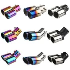 1Pcs Ponta De Escape Dupla De Saída Da Cauda Do Automóvel/Silenciador Carro De 63mm Garganta Em Aço Inoxidável Suprimentos De Modificação Tubulação Borda