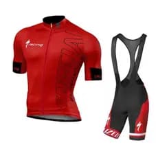 Esportes Ao Ar Livre Bicicleta De Ciclismo jersey Vermelha Masculina Manga Curta Mountaion MTB Mountain Bike set