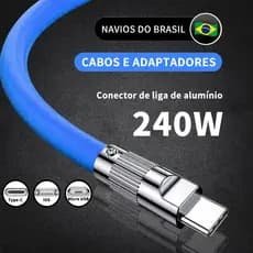 Tipo C V8 Micro USB Cabo Carregamento Rápido Laranja Preto Azul 1,5M Fast Charging Cable