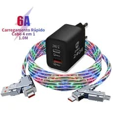 Cabo Celular Carregamento Rápido Carregador 4 em 1 Tipo C V8 1M Céu estrelado Charger Cable