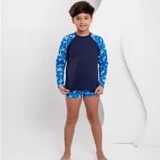 Sunga com Blusa de Proteção Infantil Estampado - Sunga Masculina Moda Praia (tamanho de 1 a 7 anos) | LINHA PREMIUM