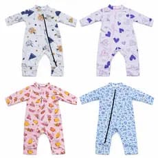 0 a 3 Meses - Body Manga Longa com Ziper para Bebês de 0 a 3 Meses - Cores variadas - Frio - Inverno