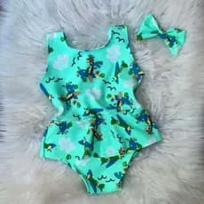 Kit Maiô Infantil Suplex Babadinho Acompanha acessório - Biquíni Infantil Praia (6 meses a 2 anos)