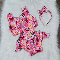 Maiô Infantil Estampado Vazado - Biquíni Infantil Moda Praia (1 a 10 anos) | Estampas variadas