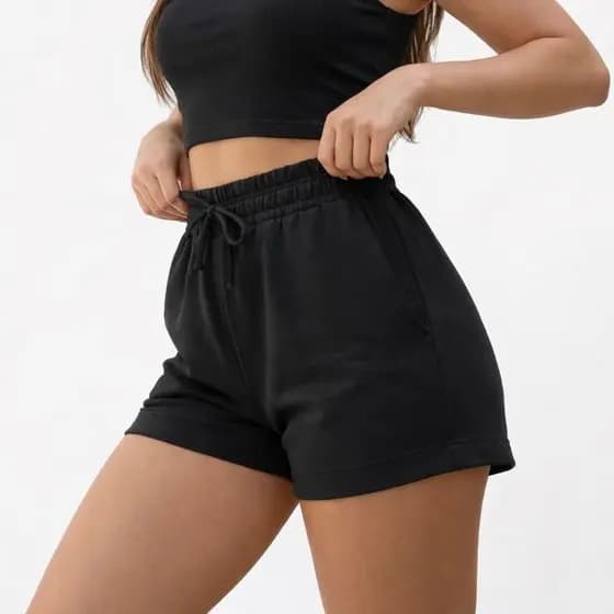 Kit 2 Shorts Feminino de Moletinho Leve: Confortável, Cintura Alta, Ajuste Perfeito, Ideal para Looks Casuais