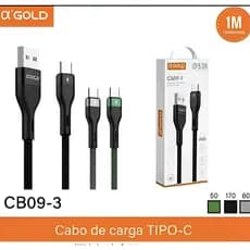 Cabo aGOLD 5.0A 1M CB09-1 V8/IPHONE/TIPO-C( kit 1/2/3/4/5)