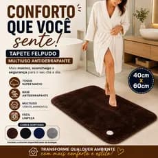 Tapete Felpudo Antiderrapante 40x60cm Multiuso para Quarto Sala Banheiro Macio e Confortável Sortido