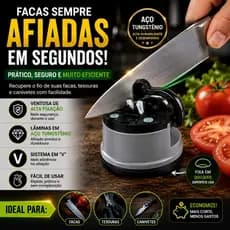 Afiador de Facas com Ventosa Amolador Manual para Facas Tesouras Canivetes Aço Tungstênio