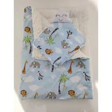 Kit Coleção Safari manta cobertor de bebe + 1 naninha para bebê