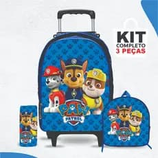Kit mochila escolar Patrulha Canina com lancheira e Estojo - com Rodinhas - Menino -Masculino