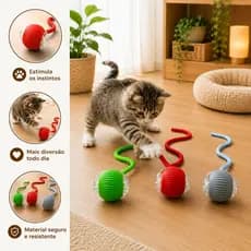 Brinquedo Bola Gatos Felinos Pets Bola Interativa Movimentacao Automatica Divertido Sortido Infantil