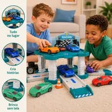 Pista Corrida Infantil Brinquedo Montável Carrinhos Rápidos Diversão Educativa Para Meninos