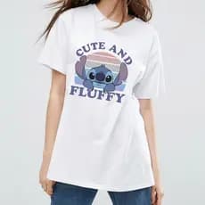 Camiseta Larga Stitch Feminina