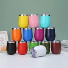 Copo Ovo Cuia Térmica 350ml Em Inox Com Tampa Acrílica Envio Imediato-Cores completas
