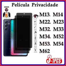 Película Privacidade 3D Anti Spy Samsung M13 M14 M22 M23 M32 M33 M34 M52 M53 M54 M62