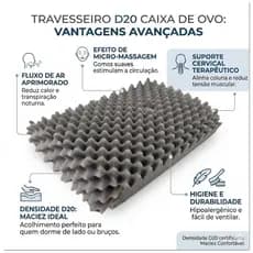Travesseiro Casca De Ovo Conforto Antiescaras Alivio Pressao Cinza