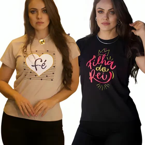 T-shirt Feminina Manga Curta Gola Redonda Algodão Roupa Feminina