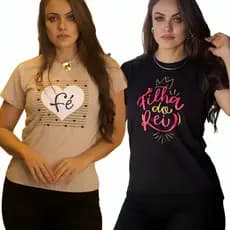 T-shirt Feminina Manga Curta Gola Redonda Algodão Roupa Feminina